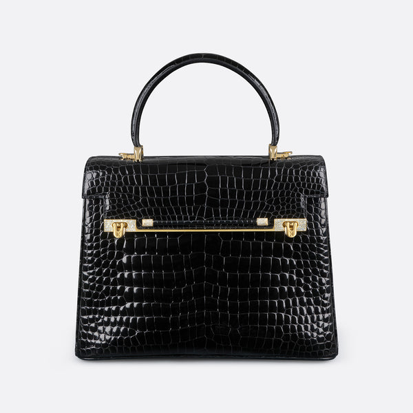 Kwanpen Orange Crocodile Leather 5568 Signature Handbag