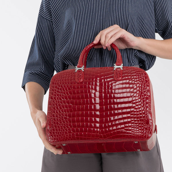 Sold at Auction: Kwanpen, Kwanpen Luxury Crocodile and Red Ostrich Tote Bags